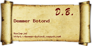 Demmer Botond névjegykártya